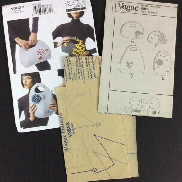 Vogue Patterns V8892 Handbag Sewing Pattern For Customizable Styles & Sizes - Picture 3 of 3